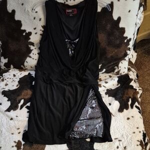 Scarlett Black Dress with Silver Accents